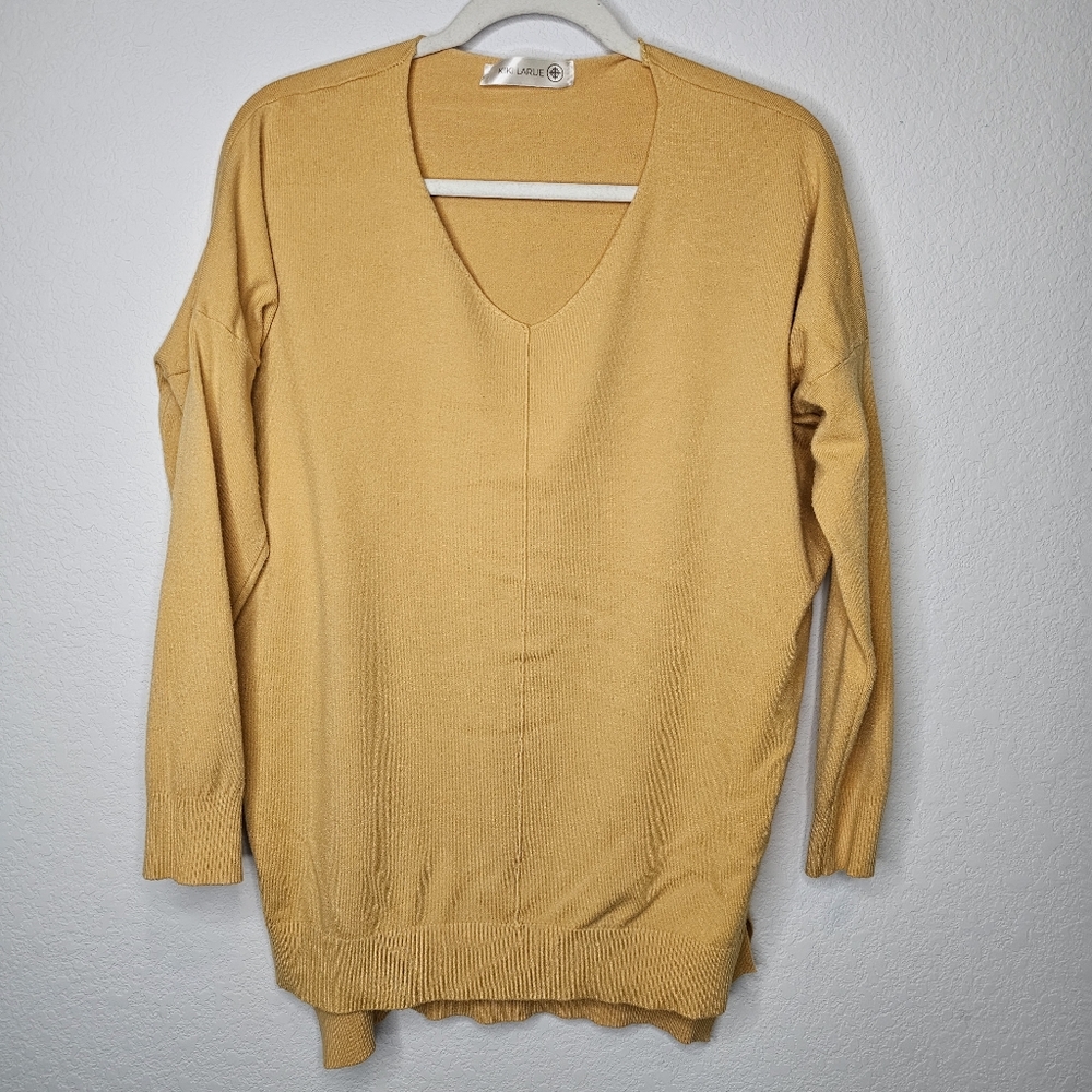 KIKI LARUE Dolman Long Sleeve Sweater Yellow Gold Medium